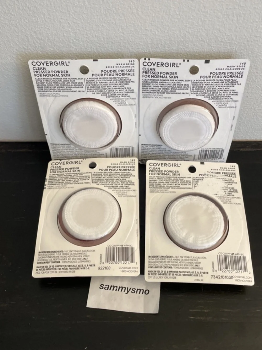 Covergirl Clean Pressed Powder 145 Warm Beige, Original Talc, x4 READ DESCRIPT